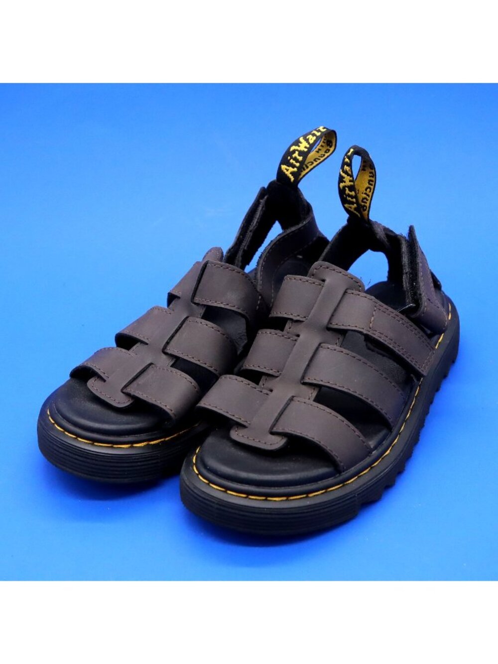 Dr. Martens Brown Leather Fisherman Sandals Terry Junior Little Kid Sz 1 Euro 32
